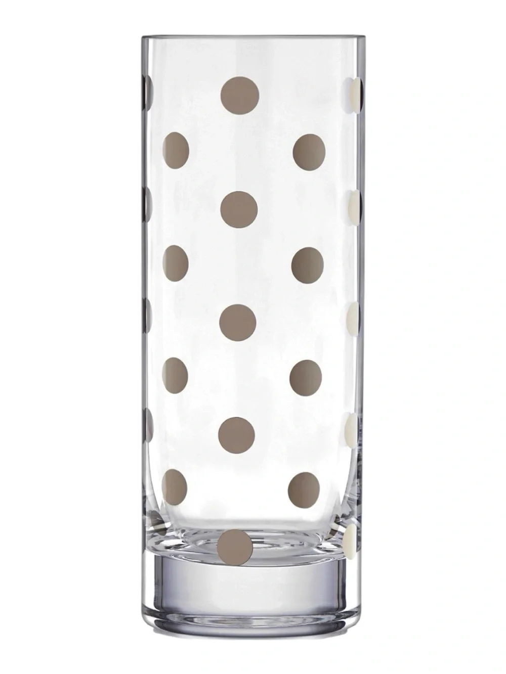 KATE SPADE NEW YORK Pearl Place Crystal Platinum polkadot Cylinder Vase Like new